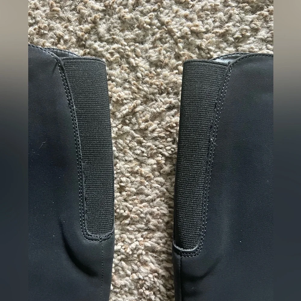 Tall Black Chunky Heel Women's Boots - Picture 3 of 9